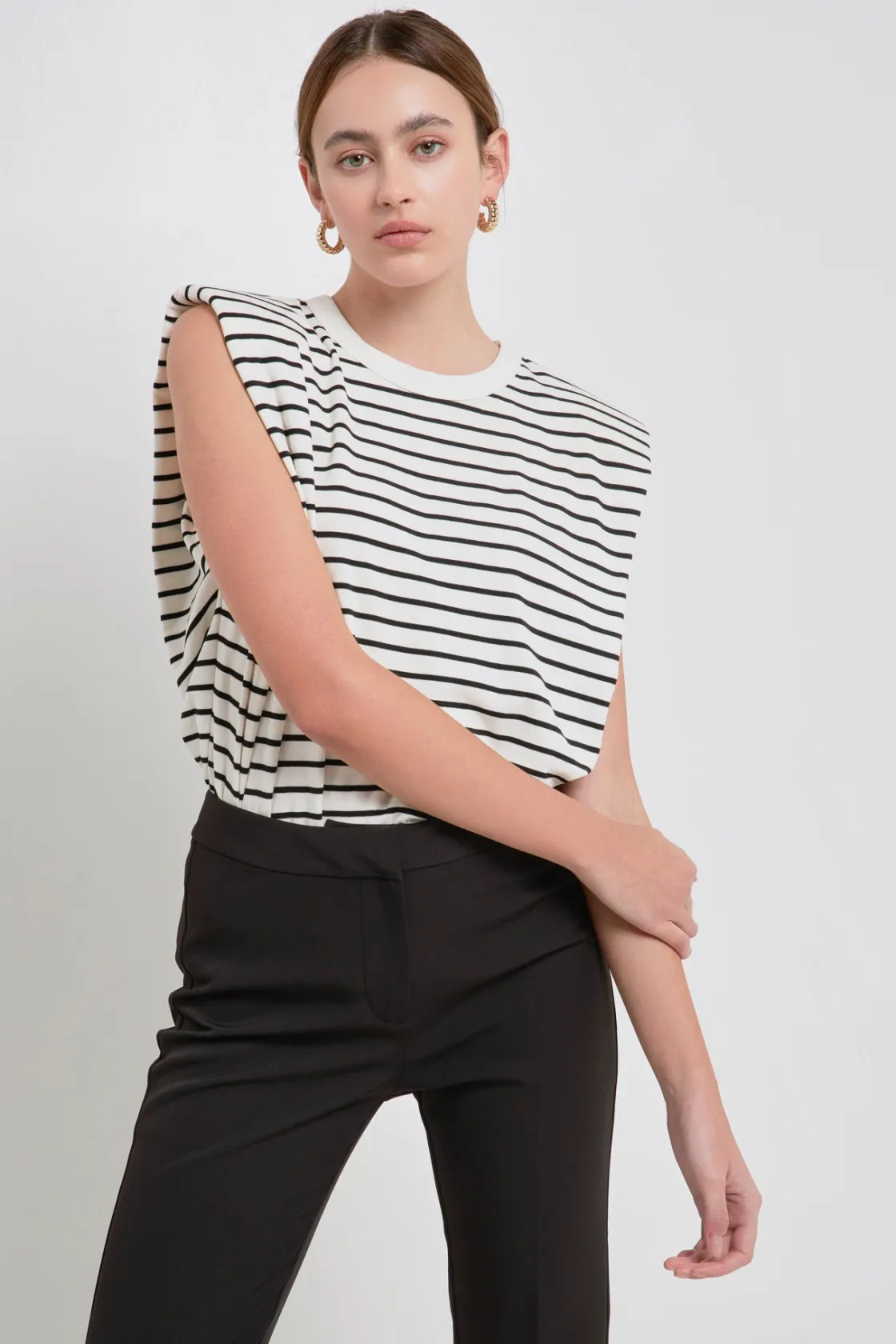 endless_rose__shoulder_pa_53.webp ENDLESS ROSE Tops*- Shoulder Pad Shirt