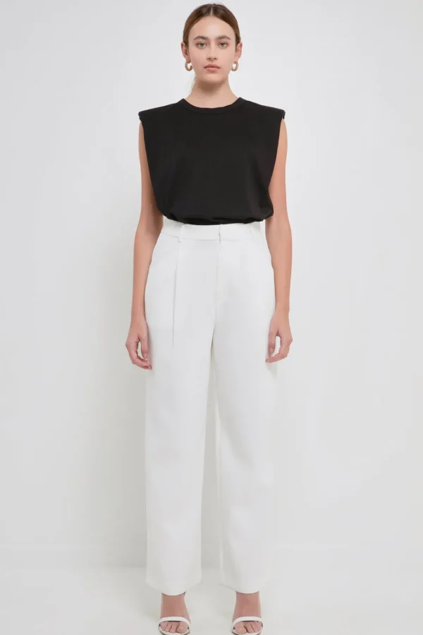 ENDLESS ROSE Tops*- Shoulder Pad Shirt