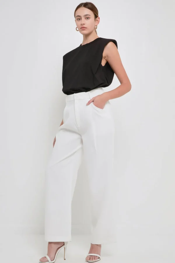 ENDLESS ROSE Tops*- Shoulder Pad Shirt