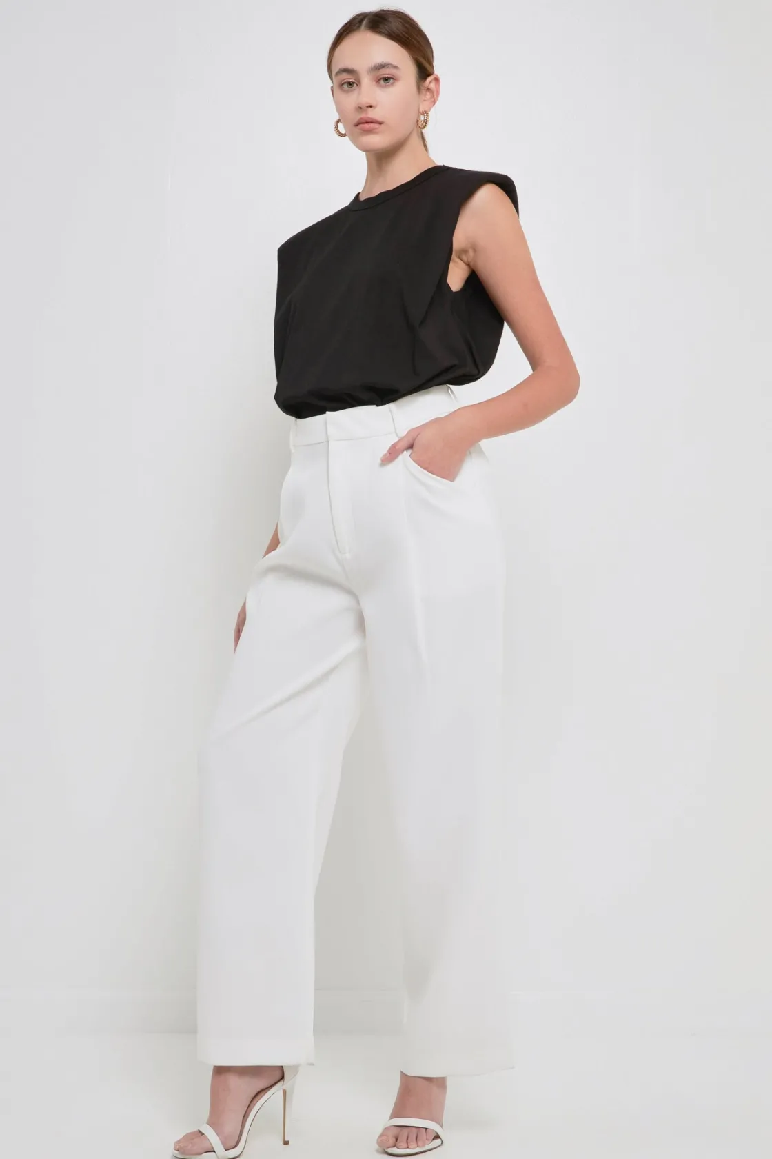 endless_rose__shoulder_pa_56.webp ENDLESS ROSE Tops*- Shoulder Pad Shirt