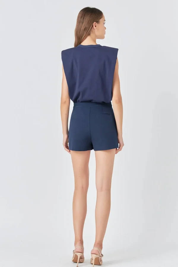 ENDLESS ROSE Tops*- Shoulder Pad Shirt