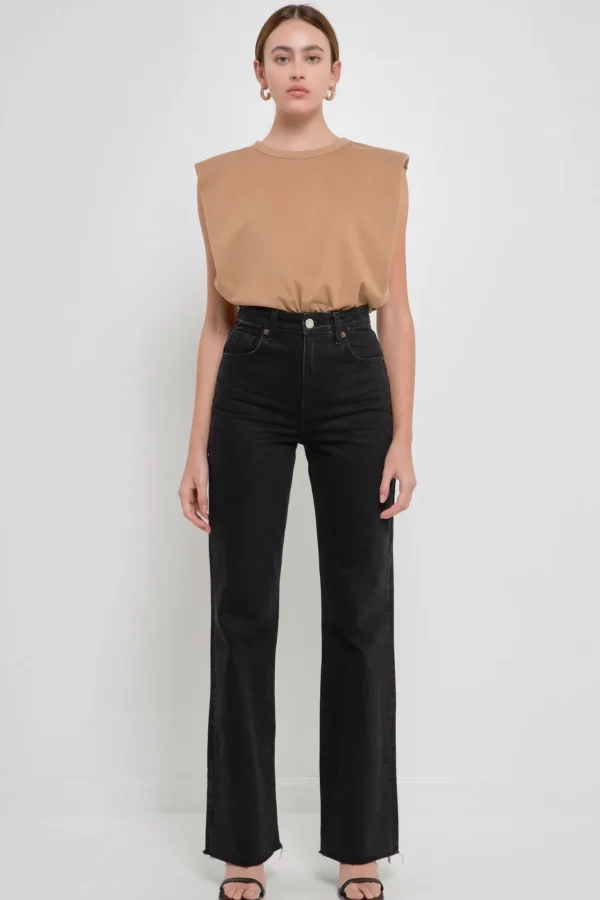 ENDLESS ROSE Tops*- Shoulder Pad Shirt
