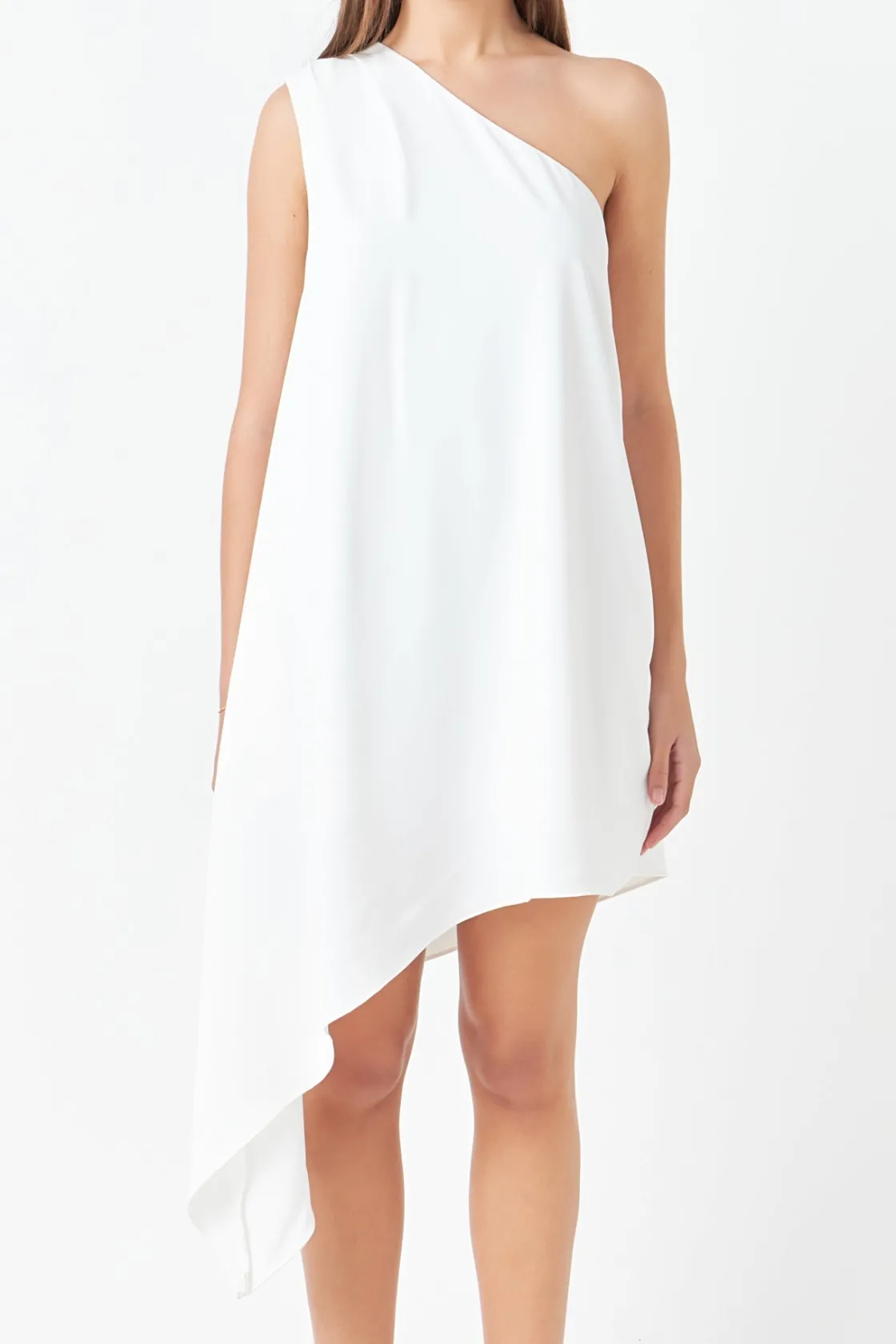 endless_rose__shoulder_pi_20.webp ENDLESS ROSE One Shoulder | Tops*- Shoulder Pintucked Asymmetrical Mini Dress