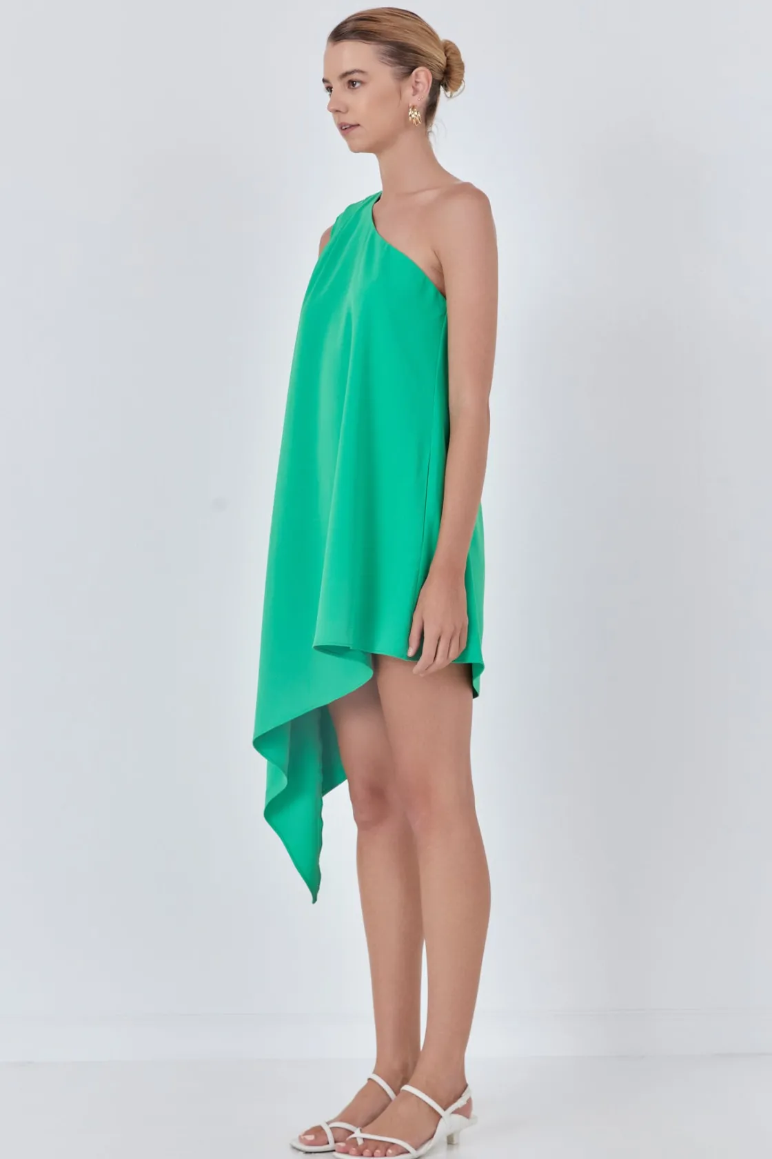 endless_rose__shoulder_pi_26.webp ENDLESS ROSE One Shoulder | Tops*- Shoulder Pintucked Asymmetrical Mini Dress