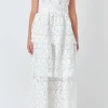 ENDLESS ROSE White Dresses | Tops*- Shoulder Strap Detailed Tiered Maxi Dress WHITE