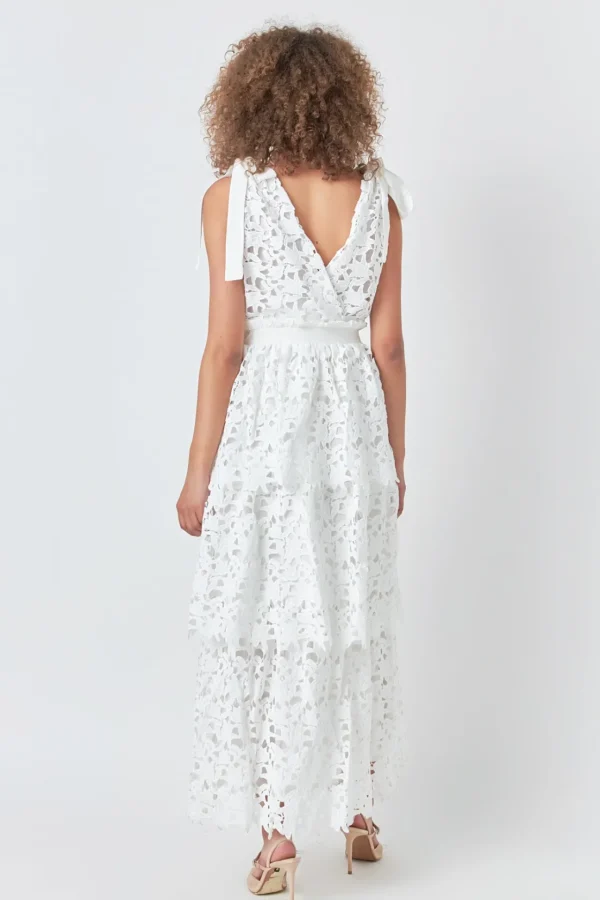 ENDLESS ROSE White Dresses | Tops*- Shoulder Strap Detailed Tiered Maxi Dress WHITE