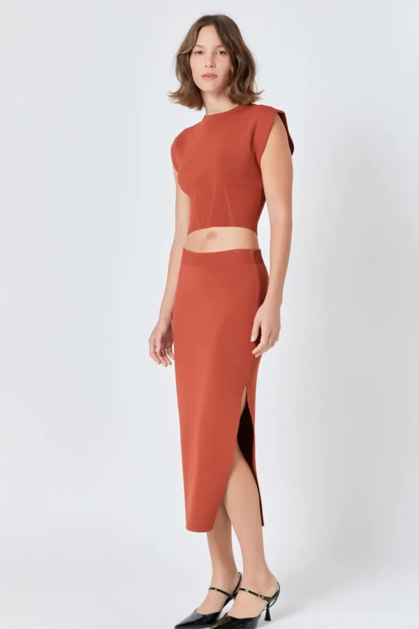 ENDLESS ROSE Sweaters & Knits | Skirts*- Side Slit Detailed Knit Midi Skirt