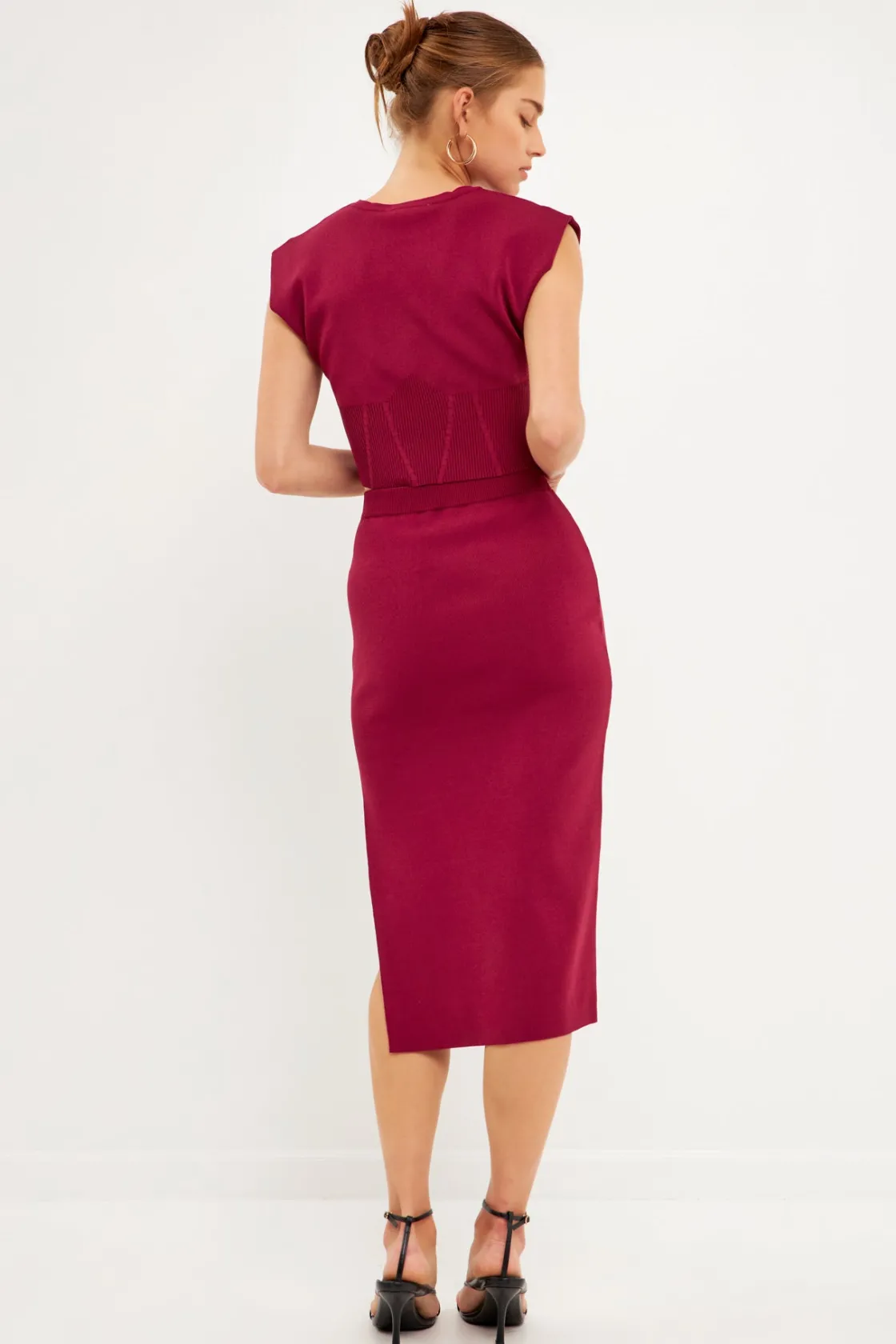 endless_rose__side_slit_d_12.webp ENDLESS ROSE Sweaters & Knits | Skirts*- Side Slit Detailed Knit Midi Skirt