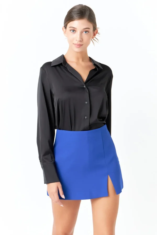 ENDLESS ROSE Shirts & Blouses | Tops*- Silky Button up Top