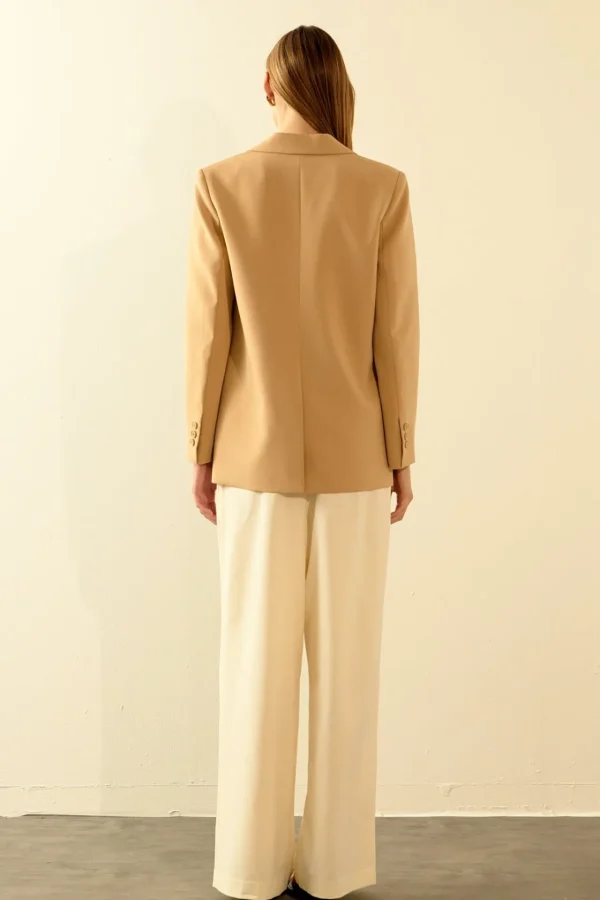 ENDLESS ROSE Blazers | Tops*- Single Breast 2 Piece Button Blazer CAMEL