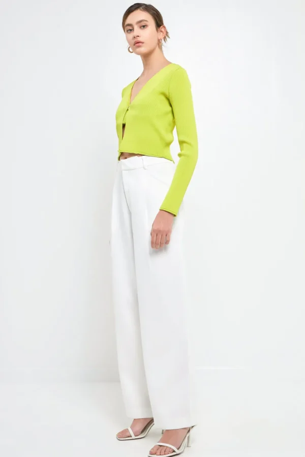ENDLESS ROSE Sweaters & Knits*- Single Button Fine Rib Cardigan