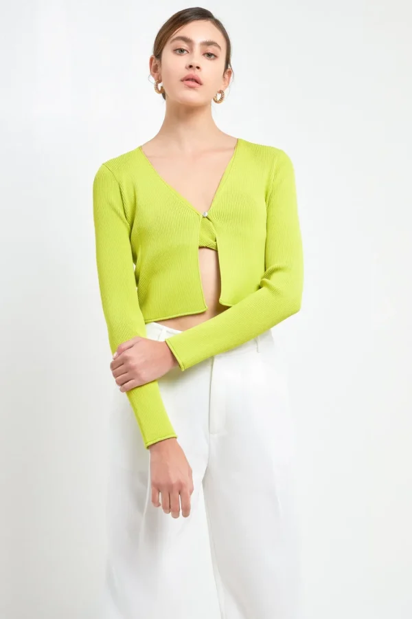 ENDLESS ROSE Sweaters & Knits*- Single Button Fine Rib Cardigan