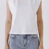 ENDLESS ROSE Tops*- Sleeveless Basic T-Shirt WHITE