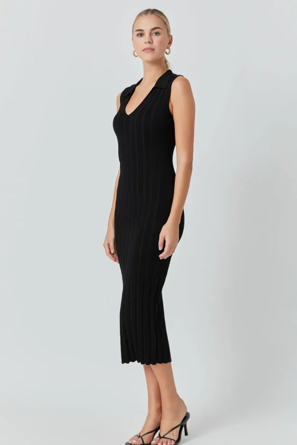 ENDLESS ROSE Bodycon Dresses | Sweaters & Knits*- Sleeveless Rib Knit Maxi Dress JETBLACK
