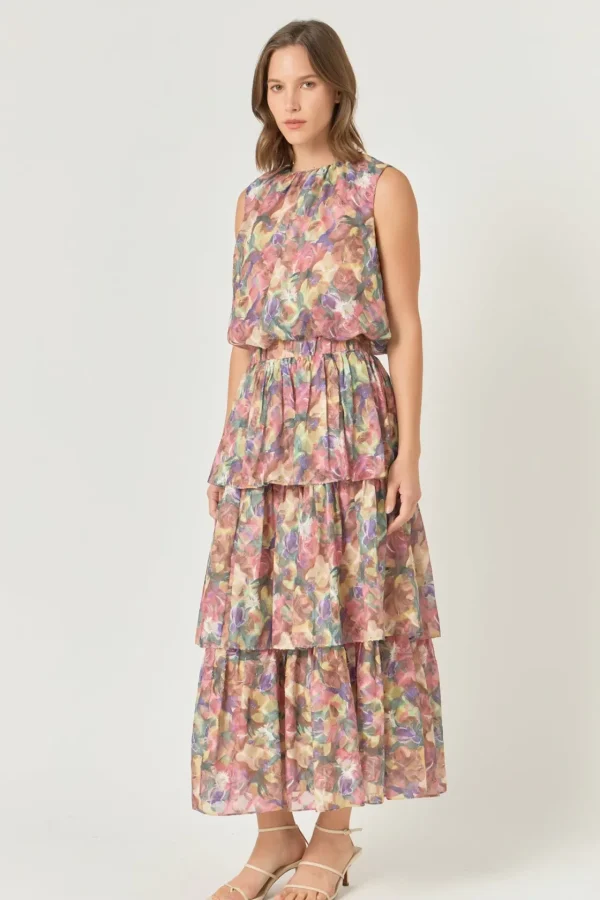 ENDLESS ROSE Tops*- Sleeveless Blouson Top YELLOWMULTI