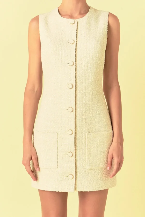 ENDLESS ROSE Little Black Dress | Tweed Dresses*- Sleeveless Tweed Mini Dress