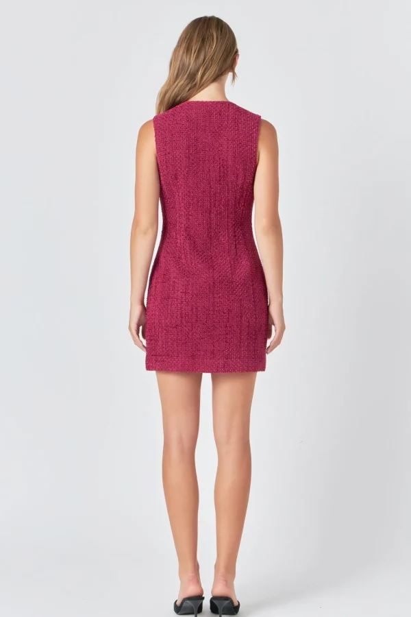 ENDLESS ROSE Little Black Dress | Tweed Dresses*- Sleeveless Tweed Mini Dress