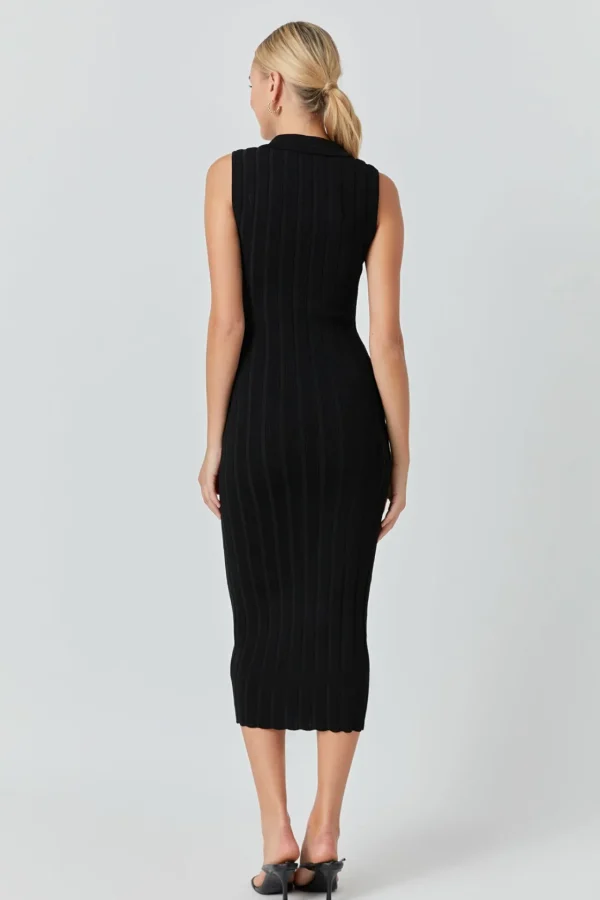 ENDLESS ROSE Bodycon Dresses | Sweaters & Knits*- Sleeveless Rib Knit Maxi Dress JETBLACK
