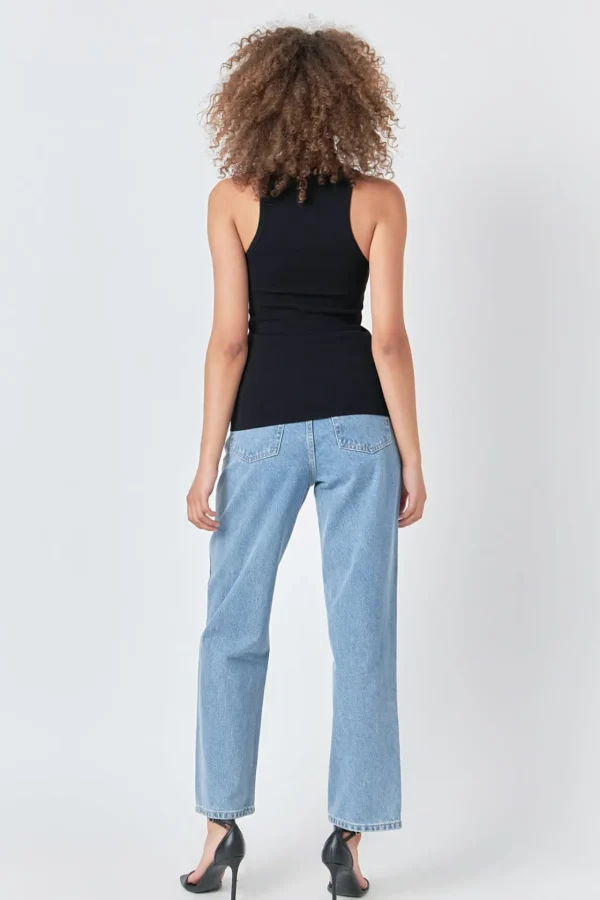 ENDLESS ROSE Tops*- Sleeveless Basic Knit Top