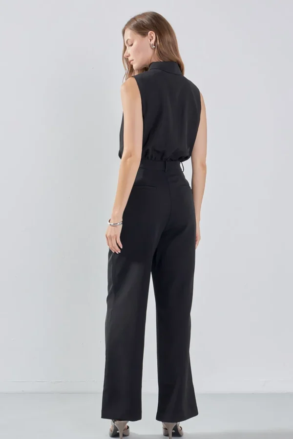 ENDLESS ROSE Tops | One Pieces*- Sleeveless Ruffle Jumpsuit BLACK