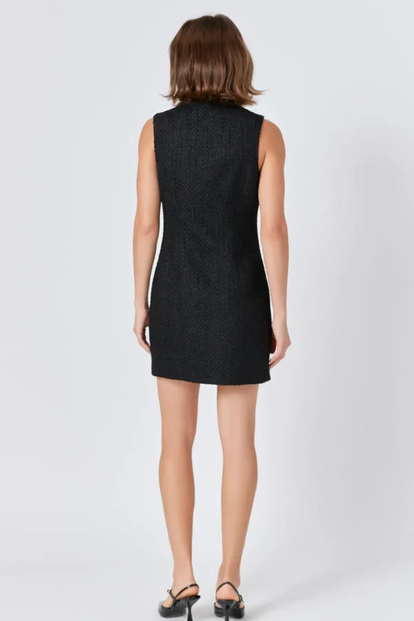 ENDLESS ROSE Little Black Dress | Tweed Dresses*- Sleeveless Tweed Mini Dress