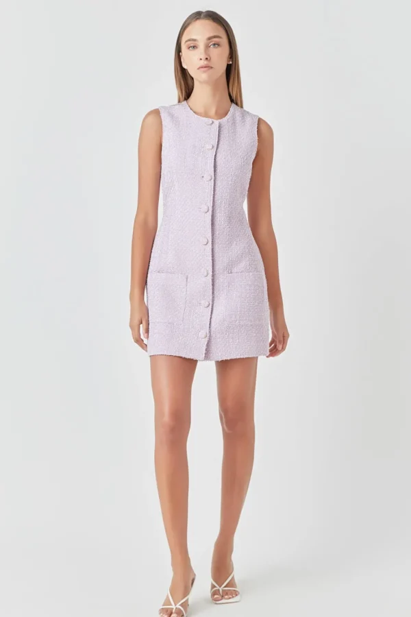 ENDLESS ROSE Little Black Dress | Tweed Dresses*- Sleeveless Tweed Mini Dress
