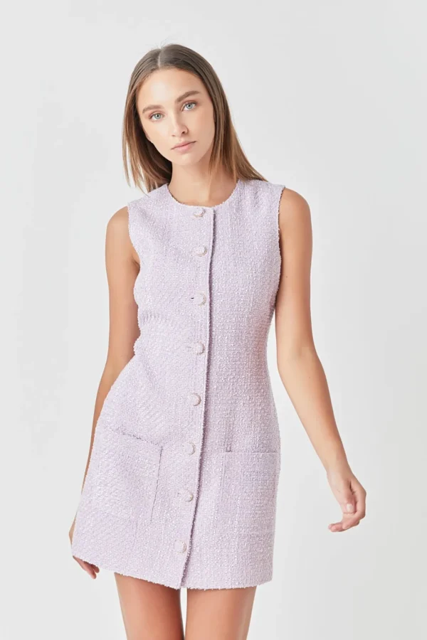 ENDLESS ROSE Little Black Dress | Tweed Dresses*- Sleeveless Tweed Mini Dress