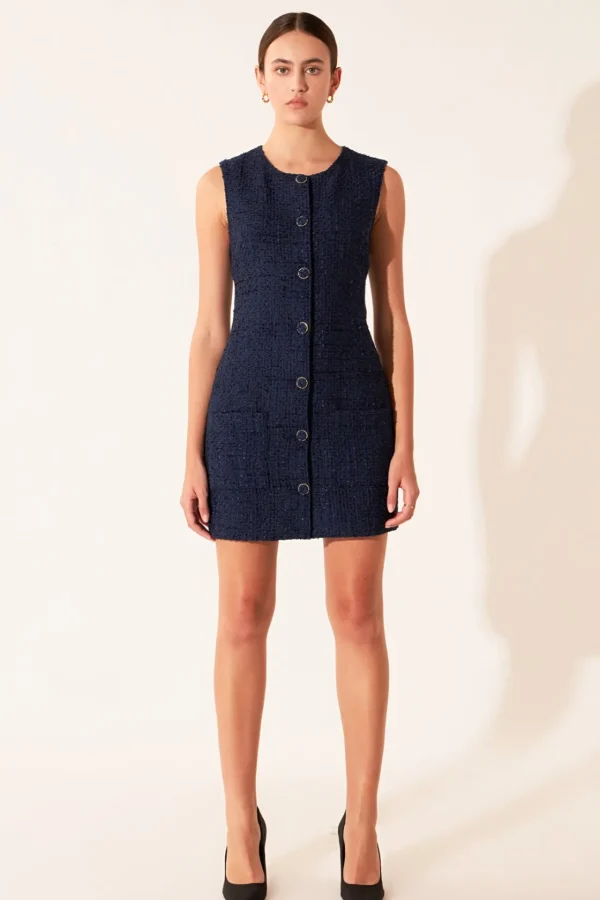 ENDLESS ROSE Little Black Dress | Tweed Dresses*- Sleeveless Tweed Mini Dress