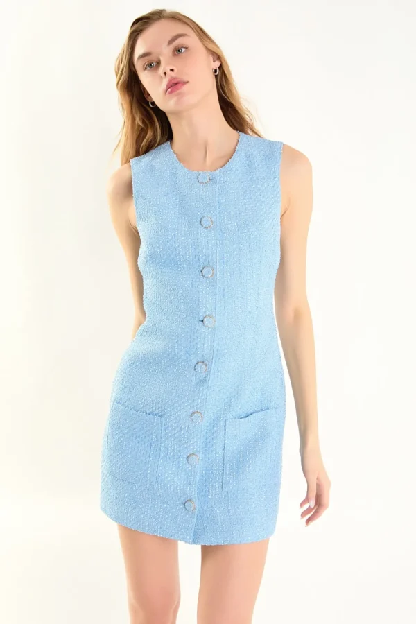 ENDLESS ROSE Little Black Dress | Tweed Dresses*- Sleeveless Tweed Mini Dress