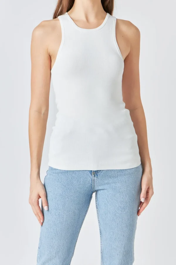 ENDLESS ROSE Tops*- Sleeveless Basic Knit Top
