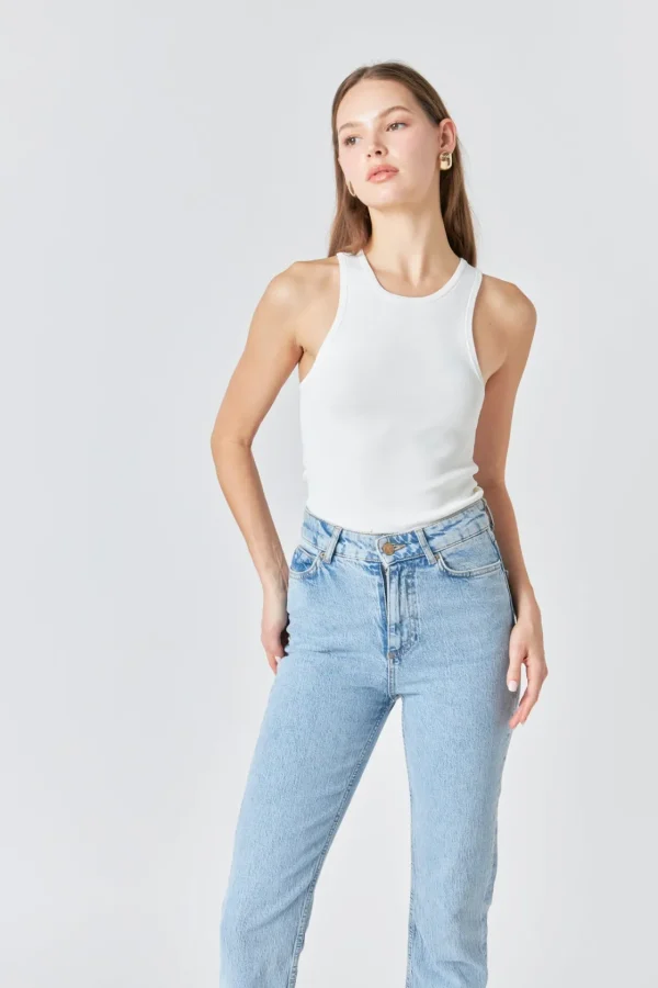 ENDLESS ROSE Tops*- Sleeveless Basic Knit Top