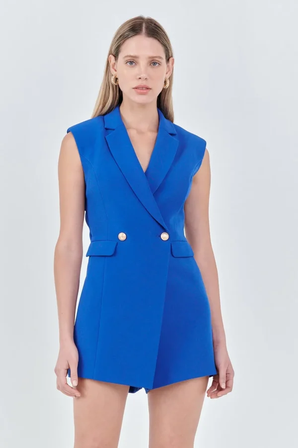 ENDLESS ROSE Blazers*- Sleeveless Blazer Romper