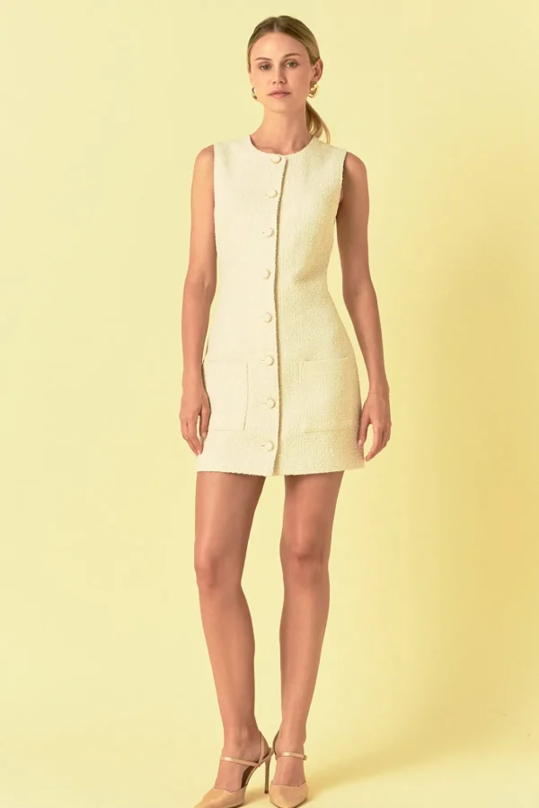 ENDLESS ROSE Little Black Dress | Tweed Dresses*- Sleeveless Tweed Mini Dress
