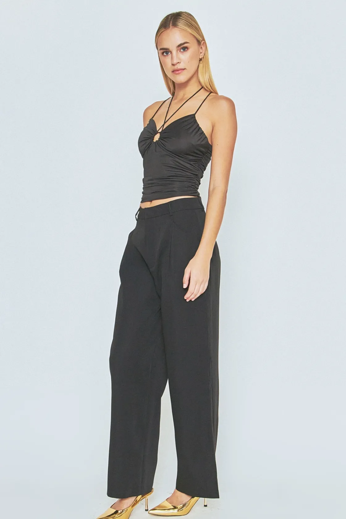 endless_rose__slinky_cuto_2.webp ENDLESS ROSE Tops*- Slinky Cutout Ruched Top