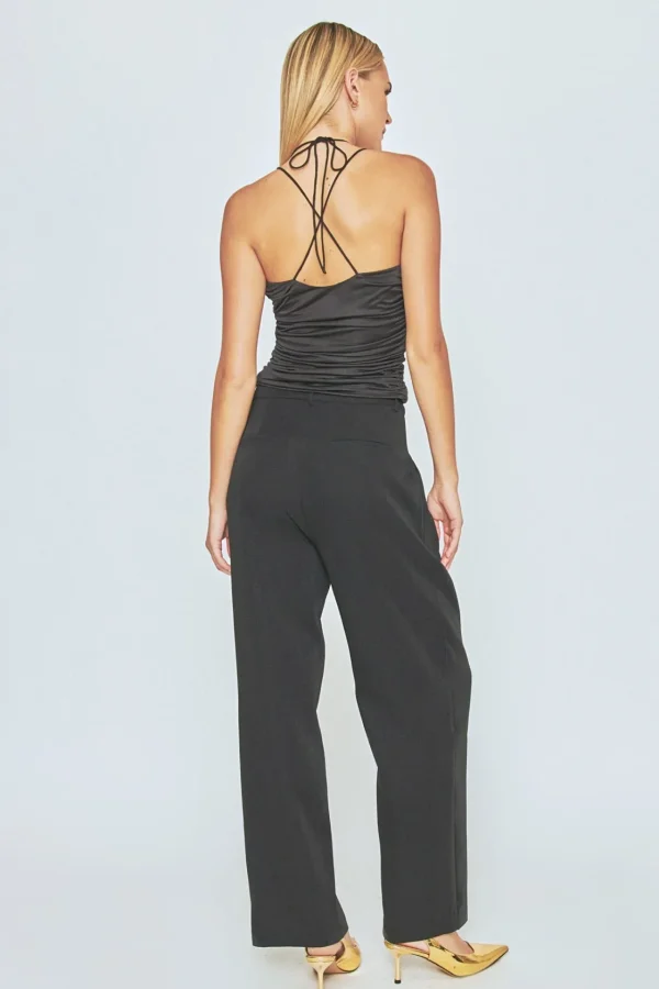 ENDLESS ROSE Tops*- Slinky Cutout Ruched Top