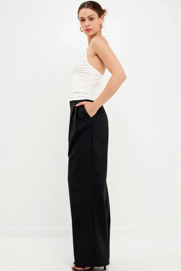 ENDLESS ROSE Tops*- Slinky Cutout Ruched Top