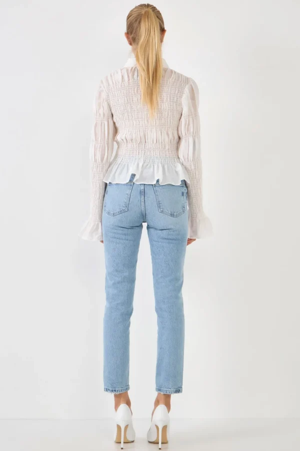 ENDLESS ROSE Shirts & Blouses*- Smocked Blouse WHITE