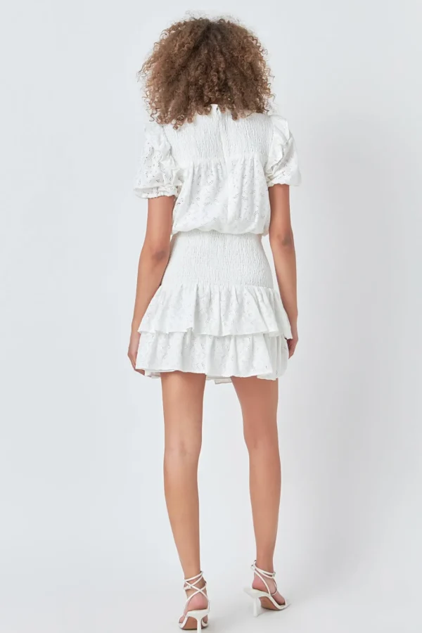 ENDLESS ROSE Lace Dresses | Tops*- Smocked Lace Mini Dress