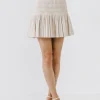 ENDLESS ROSE Skirts | Tops*- Smocked Pleated Faux Leather Skirt