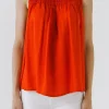 ENDLESS ROSE Tops*- Smocked Yoke Halter Top RED