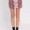 ENDLESS ROSE Skirts | Tops*- Snake Skin Mini Skirt PINK