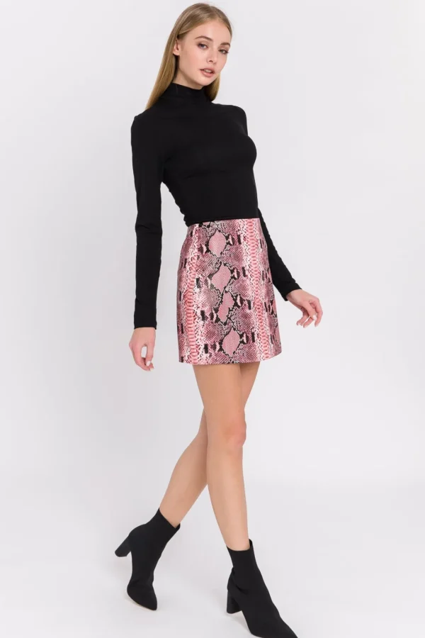 ENDLESS ROSE Skirts | Tops*- Snake Skin Mini Skirt PINK