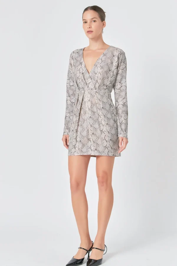 ENDLESS ROSE Tops*- Snake Skin Mini Dress SNAKESKIN