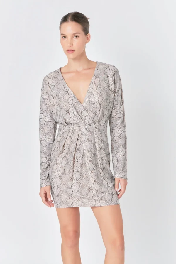 ENDLESS ROSE Tops*- Snake Skin Mini Dress SNAKESKIN