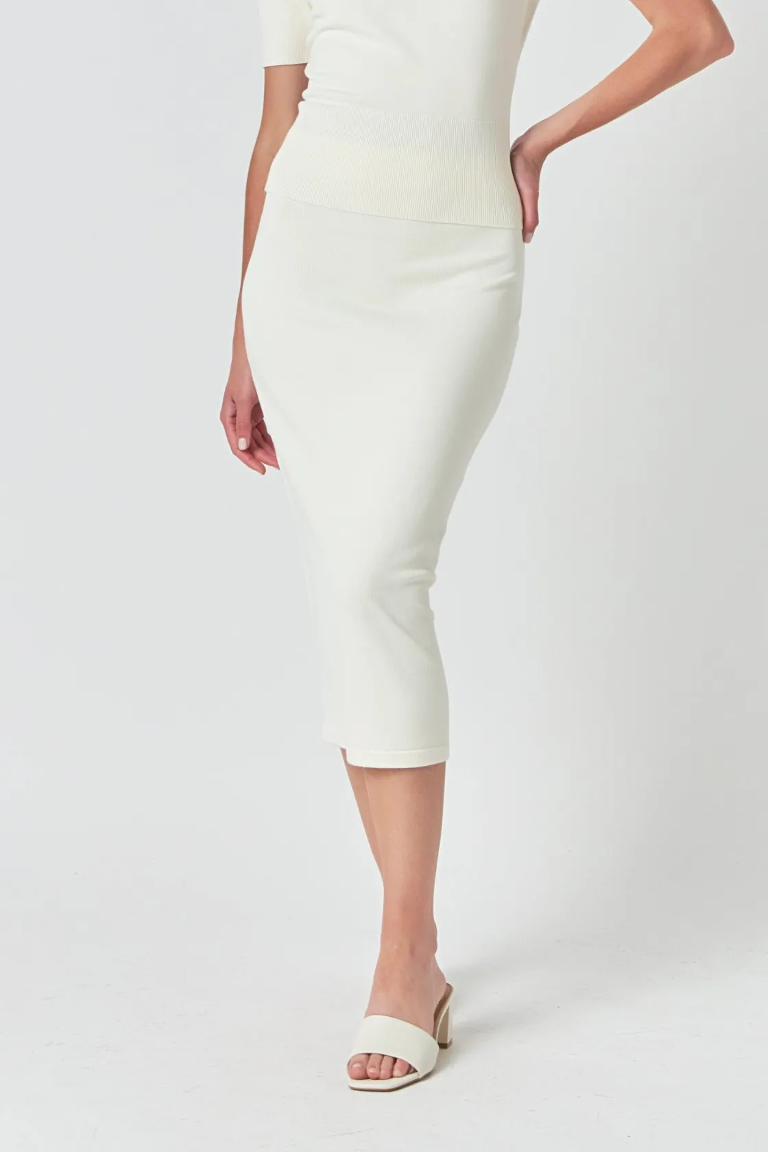 endless_rose__solid_knit__0.webp ENDLESS ROSE Matching Sets | Skirts*- Solid Knit Midi Skirt