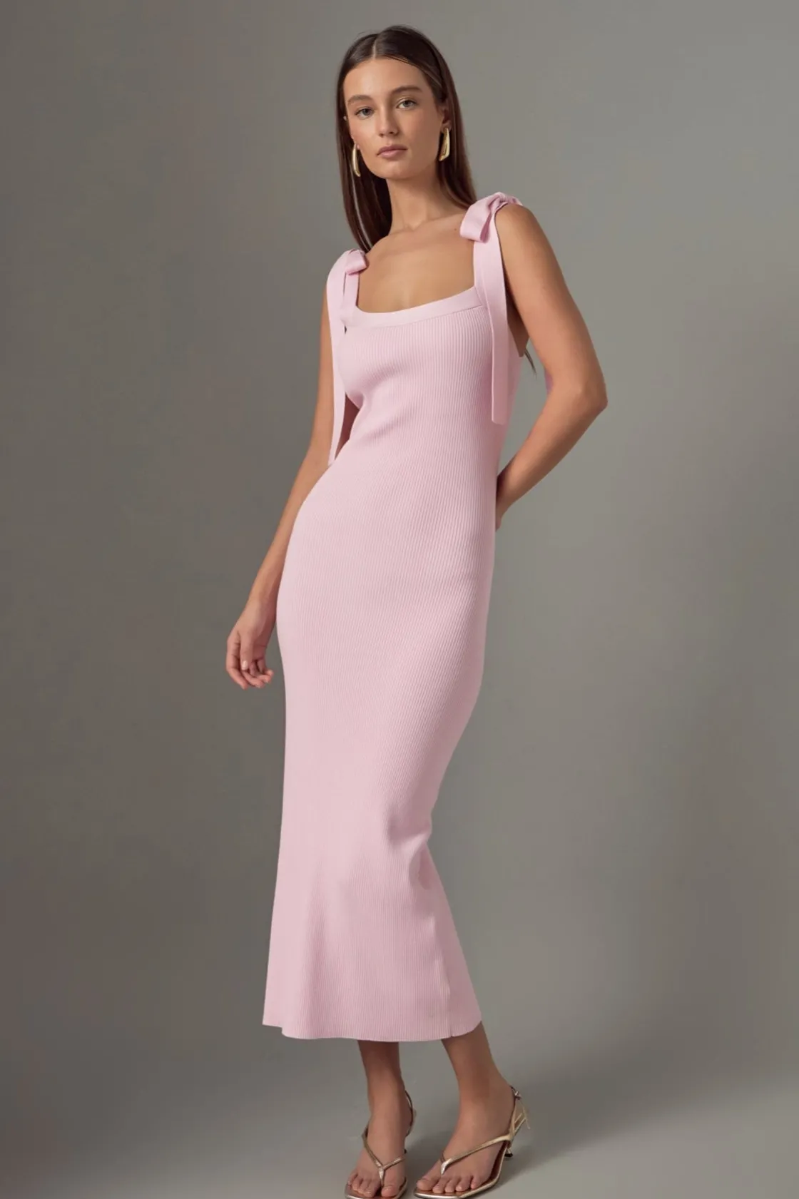 endless_rose__solid_knit__1-1.webp ENDLESS ROSE Knit Dresses | White Dresses*- Solid Knit Midi Dress