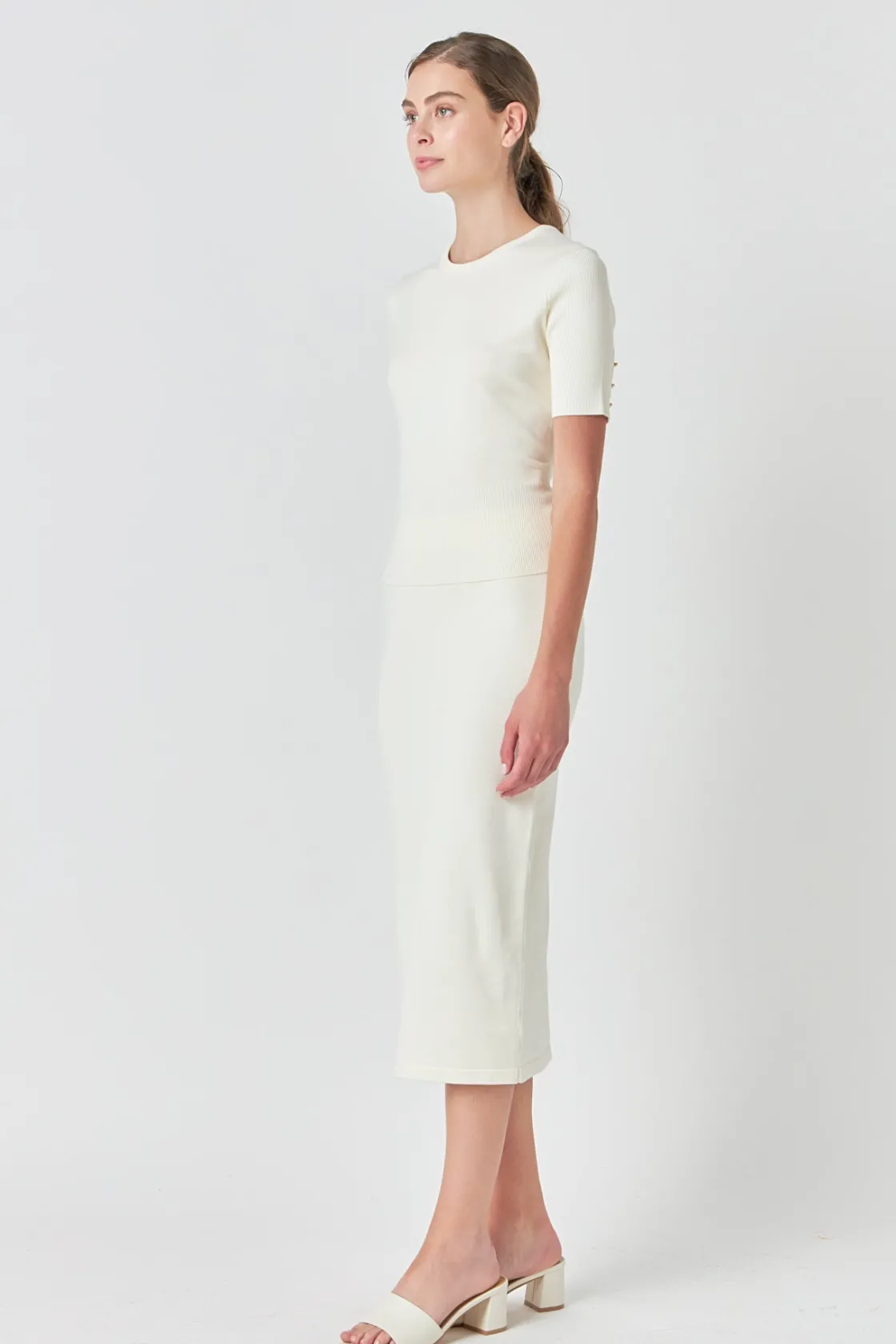 endless_rose__solid_knit__1.webp ENDLESS ROSE Matching Sets | Skirts*- Solid Knit Midi Skirt