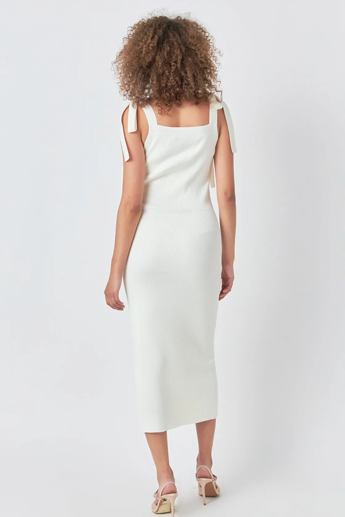 endless_rose__solid_knit__12.webp ENDLESS ROSE Knit Dresses | White Dresses*- Solid Knit Midi Dress