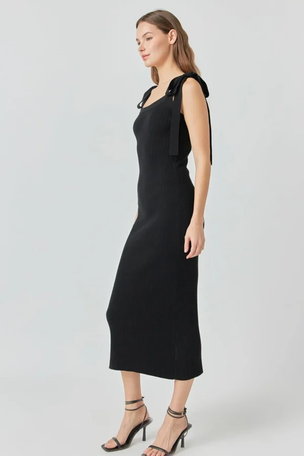 ENDLESS ROSE Knit Dresses | White Dresses*- Solid Knit Midi Dress