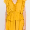 ENDLESS ROSE Tops*- Solid Mini Dress YELLOW